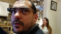 Man wearing a Google glass headset