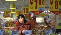 Chinese shopper in supermarket
