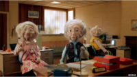 Still from Wonga ad with puppet grandparents