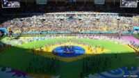 A general view of the closing ceremony prior to the 2014 FIFA World Cup Brazil Final match between Germany and Argentina at Maracana on July 13