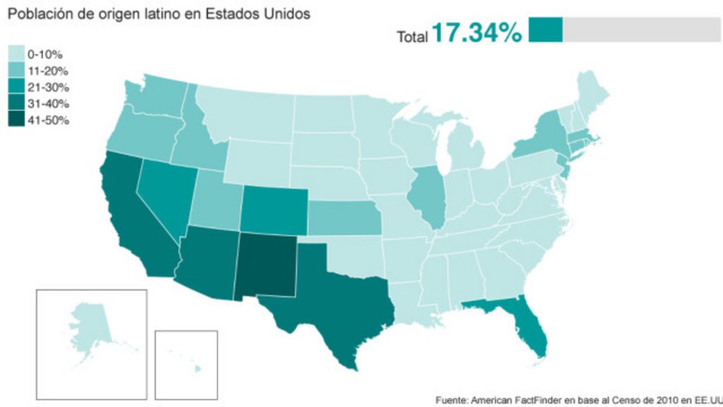 Mapa Interactivo ¿cuántos Son Y Dónde Viven Los Latinos En Eeuu Bbc Mundo 