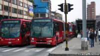 Buses del Transmilenio, Bogotá.