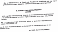 Texto de la suscripción del acuerdo de libre comercio entre el Mercosur y Palestina