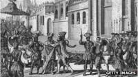 Hernán Cortés se encuentra con el rey de los Aztecas, Moctezuma