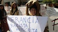 Manifestante en Bolivia
