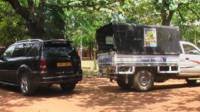 Vehicles damaged in the clash
