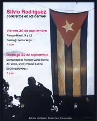 Cartel de un concierto de Silvio Rodríguez (Foto: Raquel Pérez)