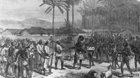 Henry Morton Stanley recibido por la tribu Manyema en 1883