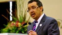 Waziri wa Mashauri ya Nchi za Nee wa Ethiopia, Tedros Adhanon Ghebreyesus, katika mkutano wa AU