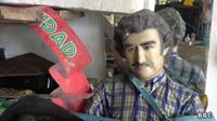 Un muñeco de Escobar abandonado en uno de los talleres de la Hacienda Nápoles