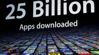 Pantalla con aplicaciones de Apple