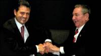 Presidentes de México y Cuba, Enrique Peña Nieto y Raúl Castro. Foto Presidencia de México