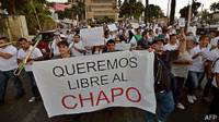 Protesta en contra de la extradición de El Chapo
