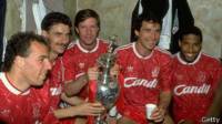 Ronnie Rosenthal, Ian Rush, Ronnie Whelan, Alan Hansen y John Barnes