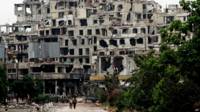 Edificio en ruinas en Homs