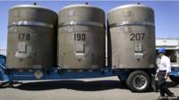 Tanques con residuos radiactivos