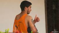 Suárez en el hotel de Brasil, antes de volver a Uruguay