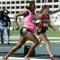 Alysia Montaño durante la carrera