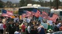 Protesta en Murrieta, California