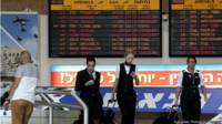 Llegadas canceladas en aeropuerto de Israel.