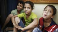 Niños refugiados en Gaza