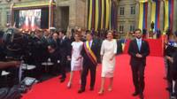 Juan Manuel Santos, su esposa e hijos