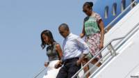 Obama y familia llegan a Cape Cod