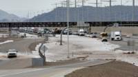 Carretera inundada cerca de Phoenix
