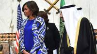 Michelle Obama en Arabia Saudita sin velo