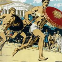 Jóvenes griegos corriendo