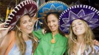 Photos Three girls with sombreros