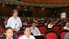 Đại biểu Quốc hội Hà Minh Huệ (đứng)