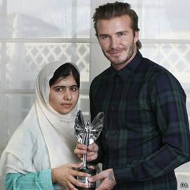 Malala junto a David Beckham