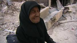 Mujer refugiada palestina en Siria