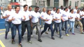 Seguranças em treinamento