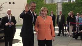 Angela Merkel y Barack Obama.