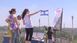 Israelíes observan el conflicto en Gaza