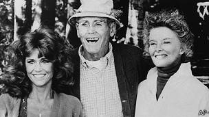 Jane y Henry Fonda con Katharine Hepburn