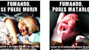 Advertencias gráficas en paquetes de cigarrillos en Uruguay
