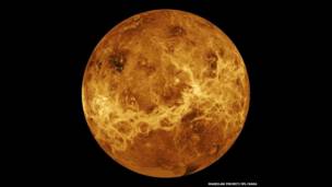 Imagem computadorizada de Vênus. Projeto Magellan/JPL/NASA