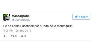 Los usuarios de Facebook se fueron a Twitter a bromear sobre la caída haciendo Trending Topic el hastagh que se refería al asunto.