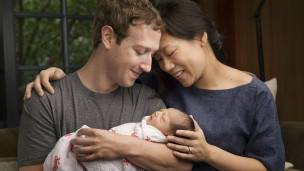 Zuckerberg con su esposa e hija