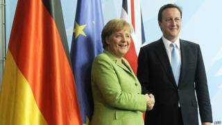 Angela Merkel y David Cameron.