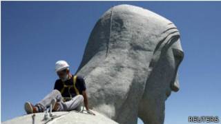 Cabeza del Cristo Redentor, en Río de Janeiro