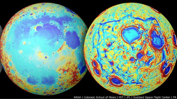 Imagens da Nasa mostram vales na Lua (foto: NASA/Colorado School of Mines/MIT/JPL/Goddard Space Flight Center/PA)