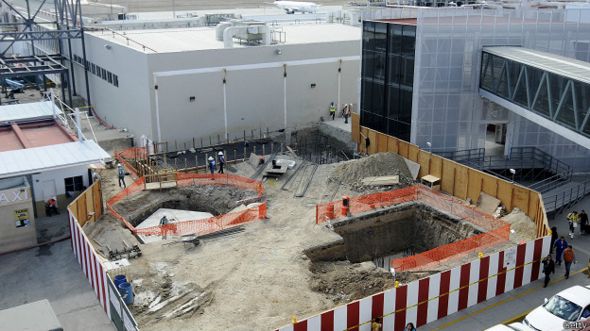 Obras en el aeropuerto de Tijuana