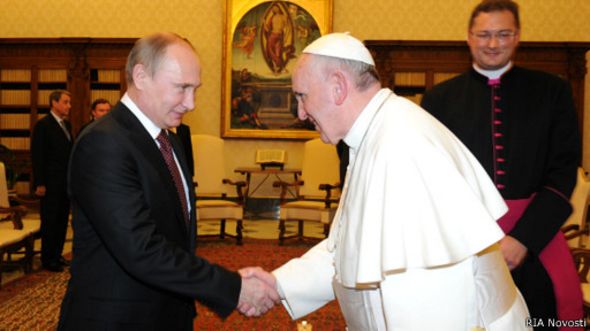 Владимир Путин и папа римский Франциск