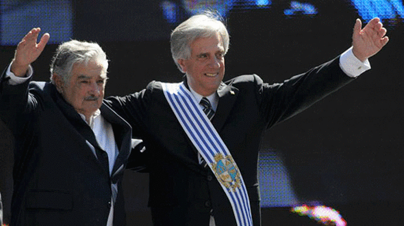 José Mujica y Tabaré Vázquez (foto: AP)