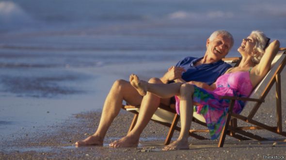 Pareja en la playa. 