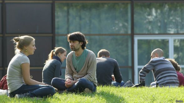 Estudiantes en Berlín, Alemania.
